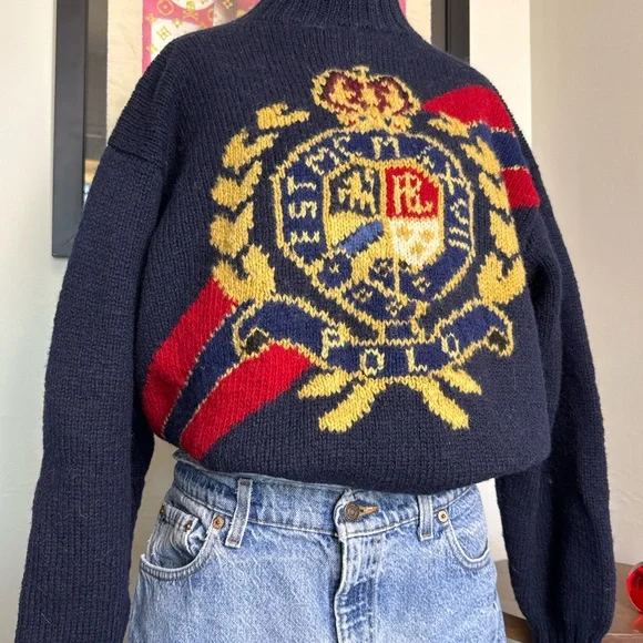 Vintage Ralph Lauren Crest Turtleneck Sweater - Picture 4 of 7